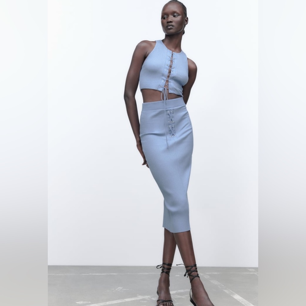 NWT Zara Ribbed skirt set  Sz M